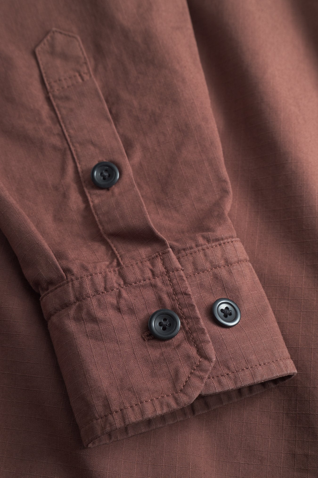 Algot Cotton Ripstop Relaxed Shirt - Mahogany