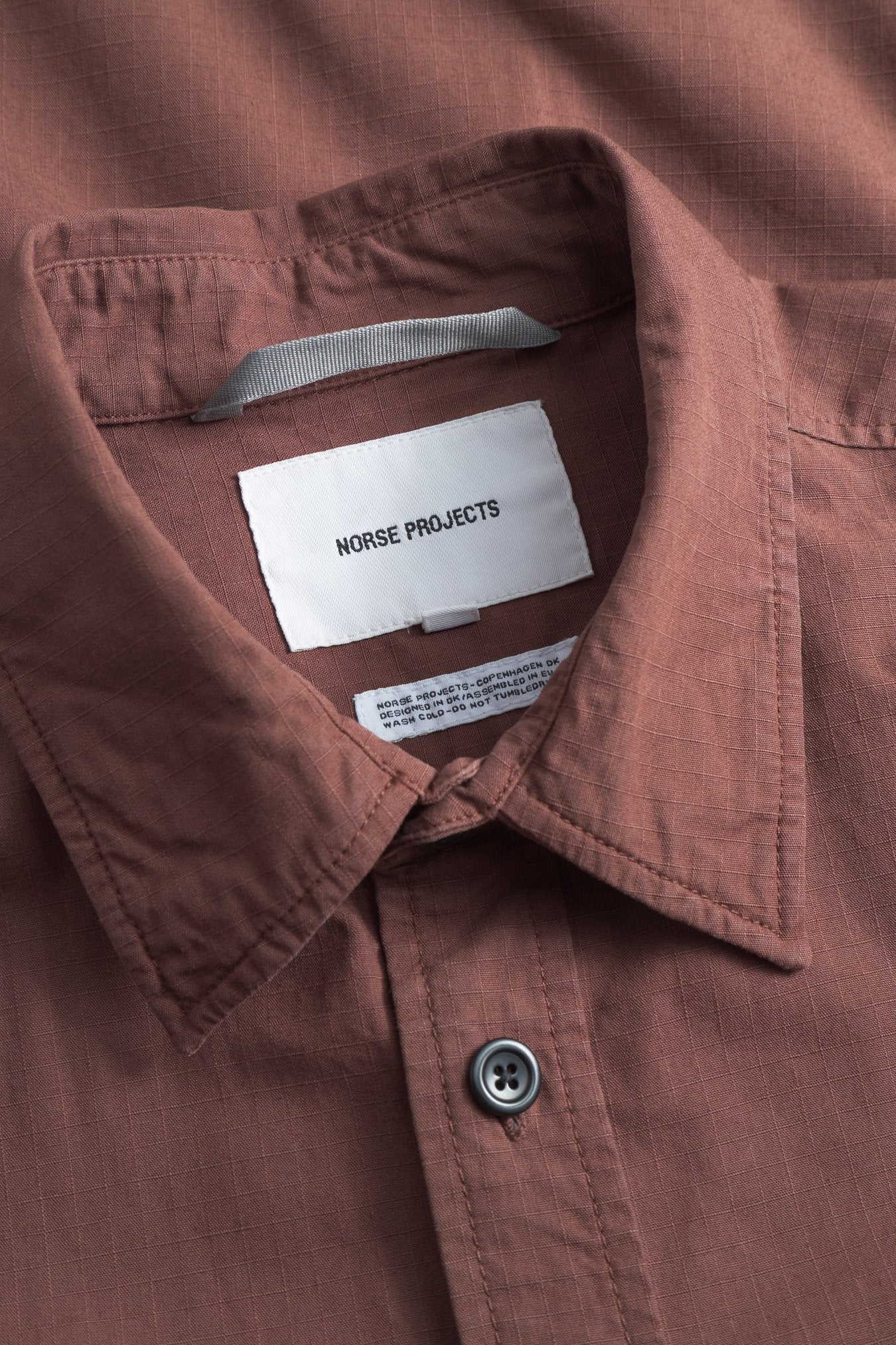 Algot Cotton Ripstop Relaxed Shirt - Mahogany
