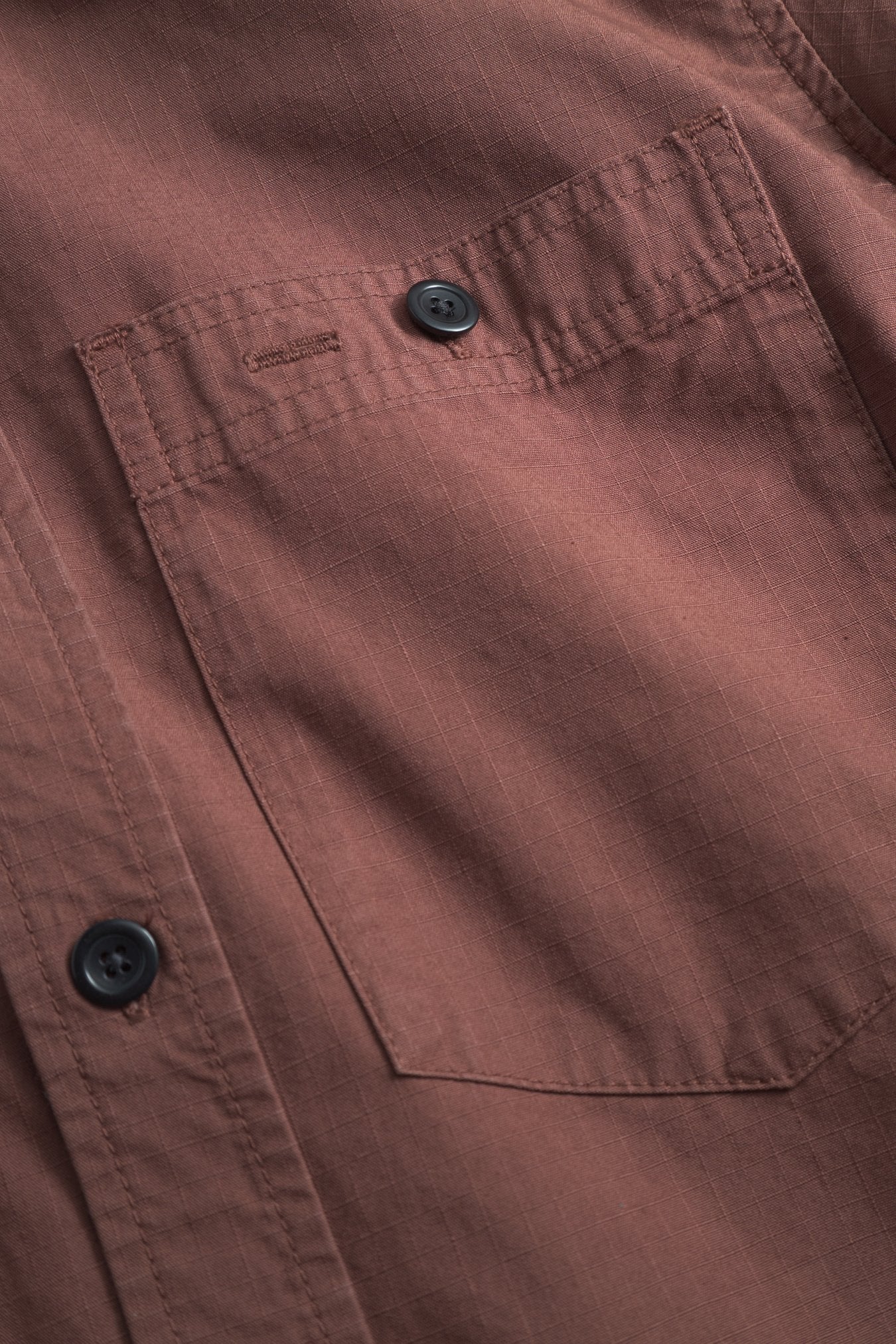 Algot Cotton Ripstop Relaxed Shirt - Mahogany