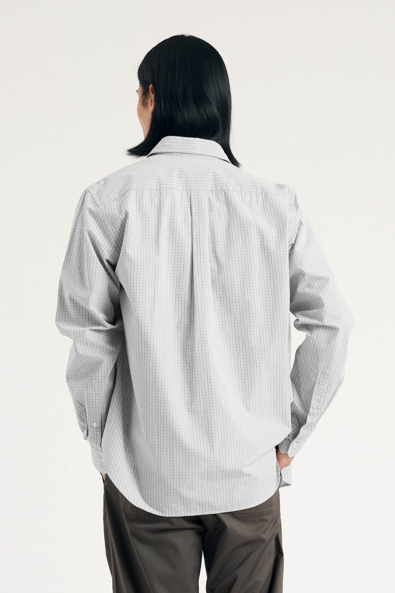 Algot Poplin Check Shirt - Oatmeal
