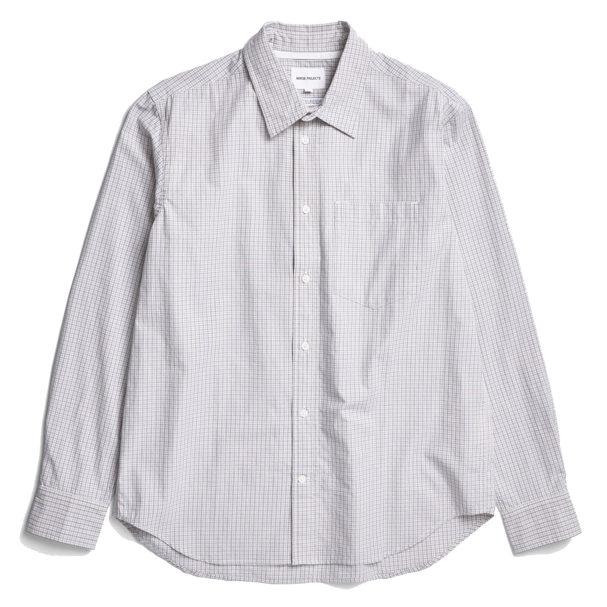 Algot Poplin Check Shirt - Oatmeal