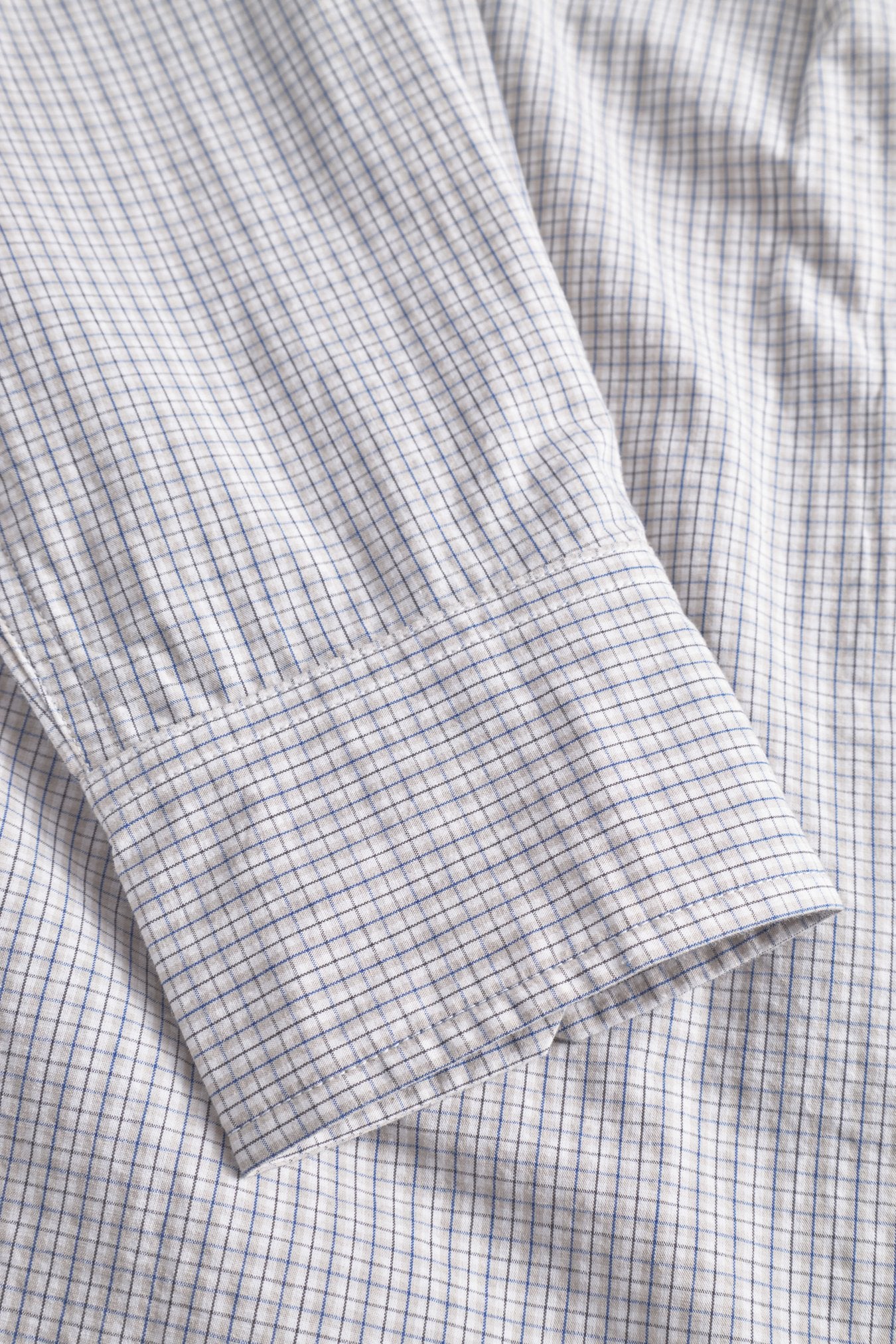 Algot Poplin Check Shirt - Oatmeal