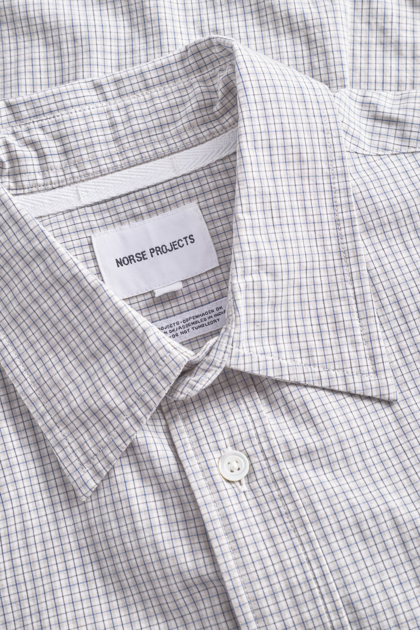 Algot Poplin Check Shirt - Oatmeal