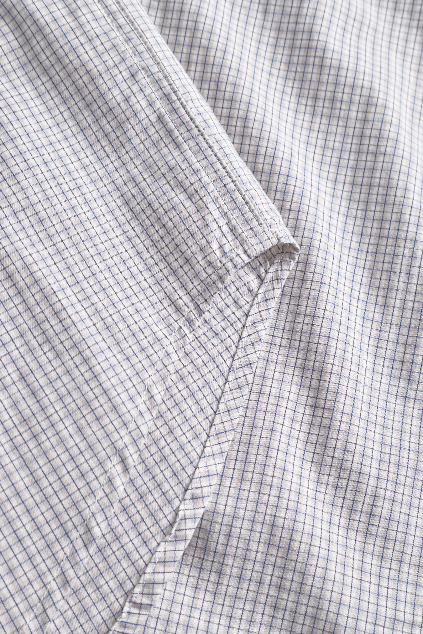 Algot Poplin Check Shirt - Oatmeal