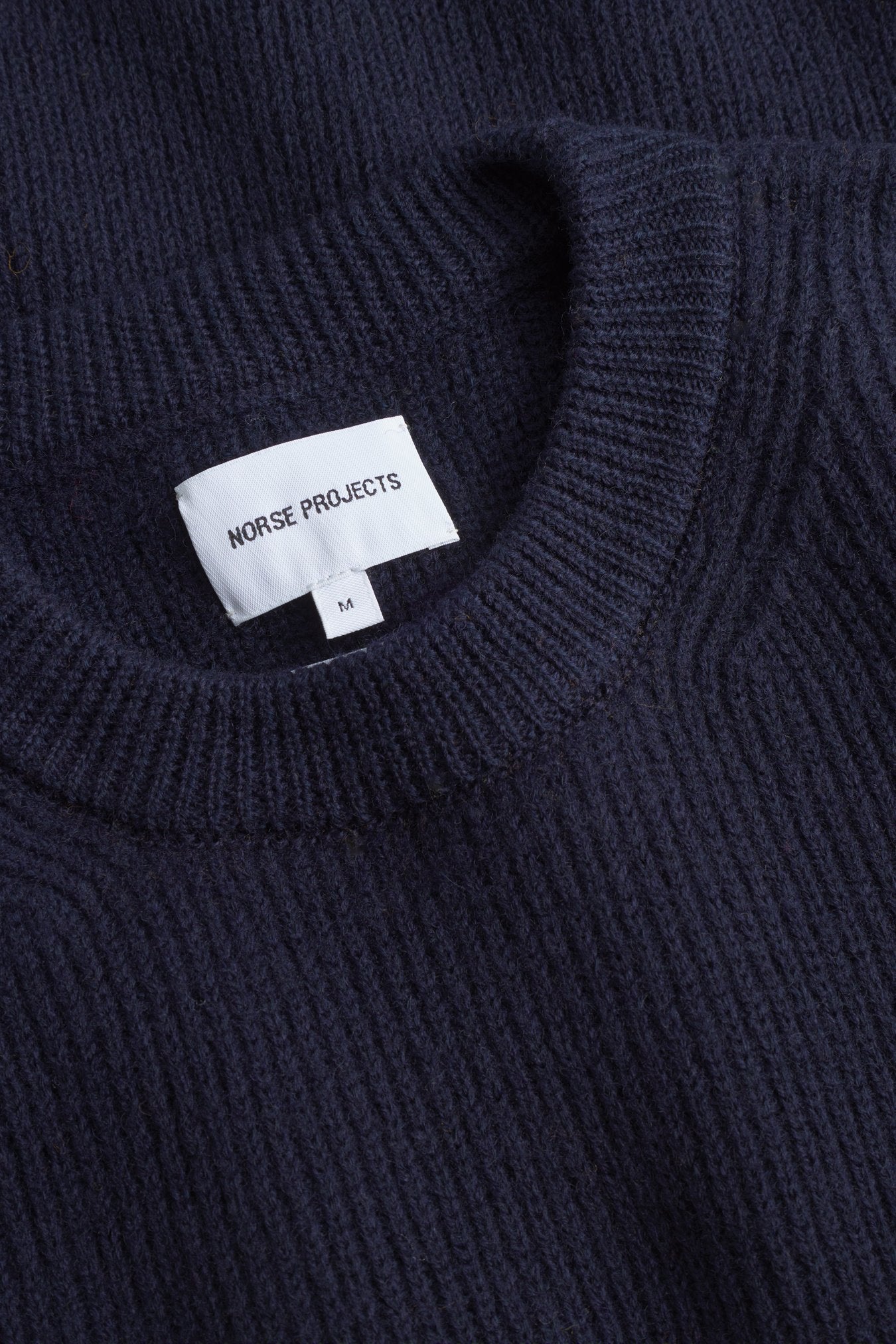 Henning Cotton Wool Rib Sweater - Dark Navy