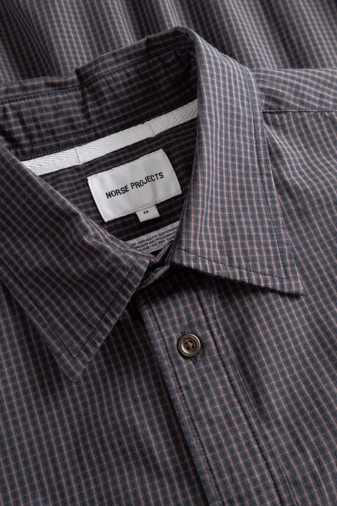 Kongshoved Poplin Mini Check Shirt - Dark Navy Check