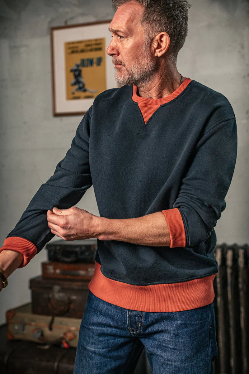 Marshall Colour Block Sweatshirt - Navy