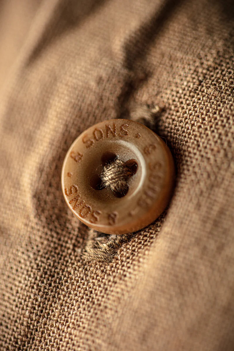 Luca Embriodered Shirt - Tan Linen Blend