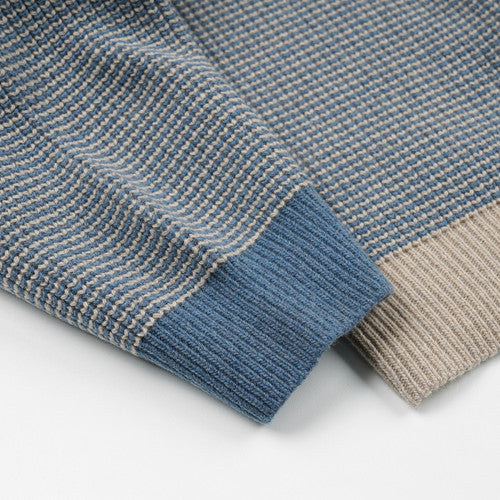 Rollneck Ringer Knit - Blue