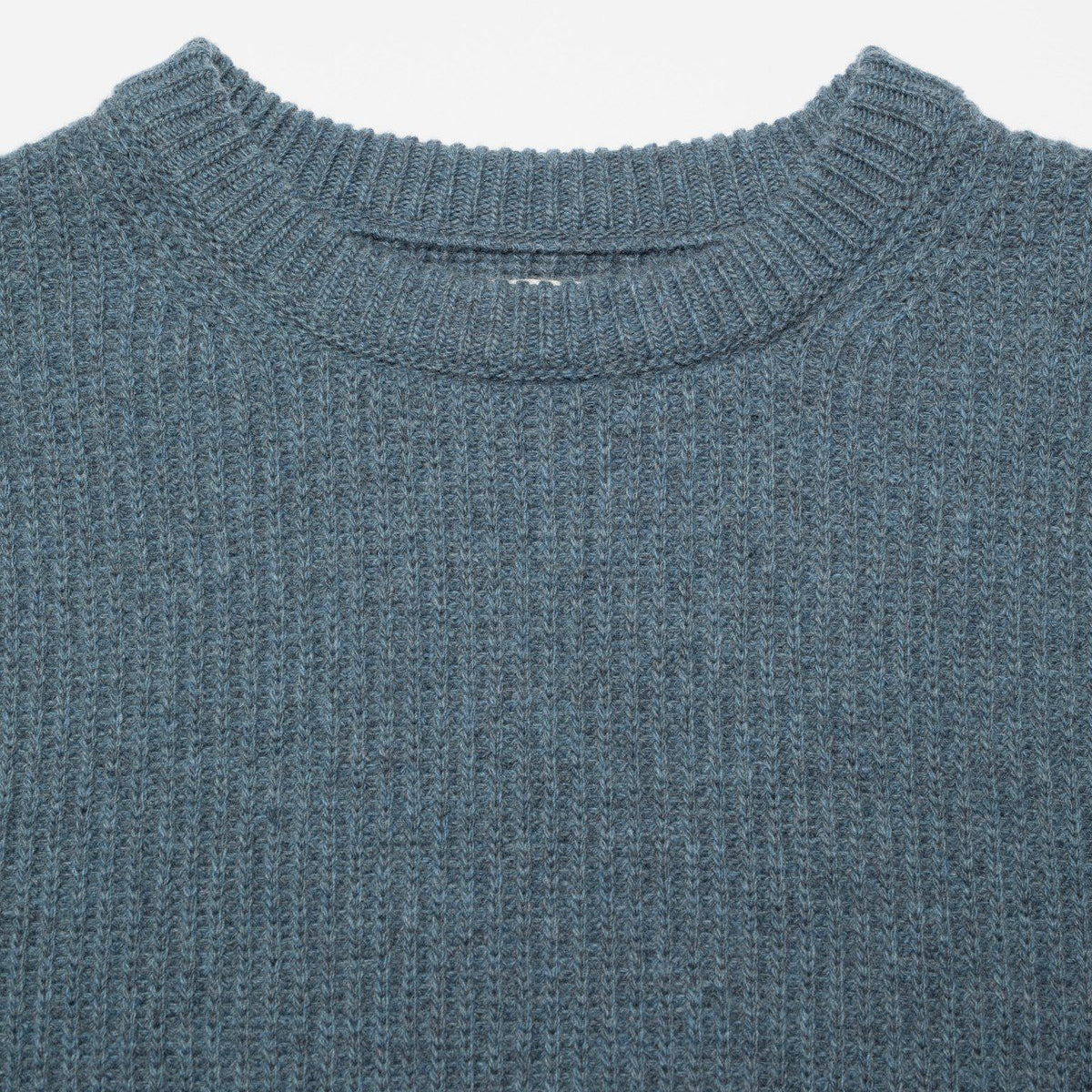 August Rib Wool Sweater - Blue Melange