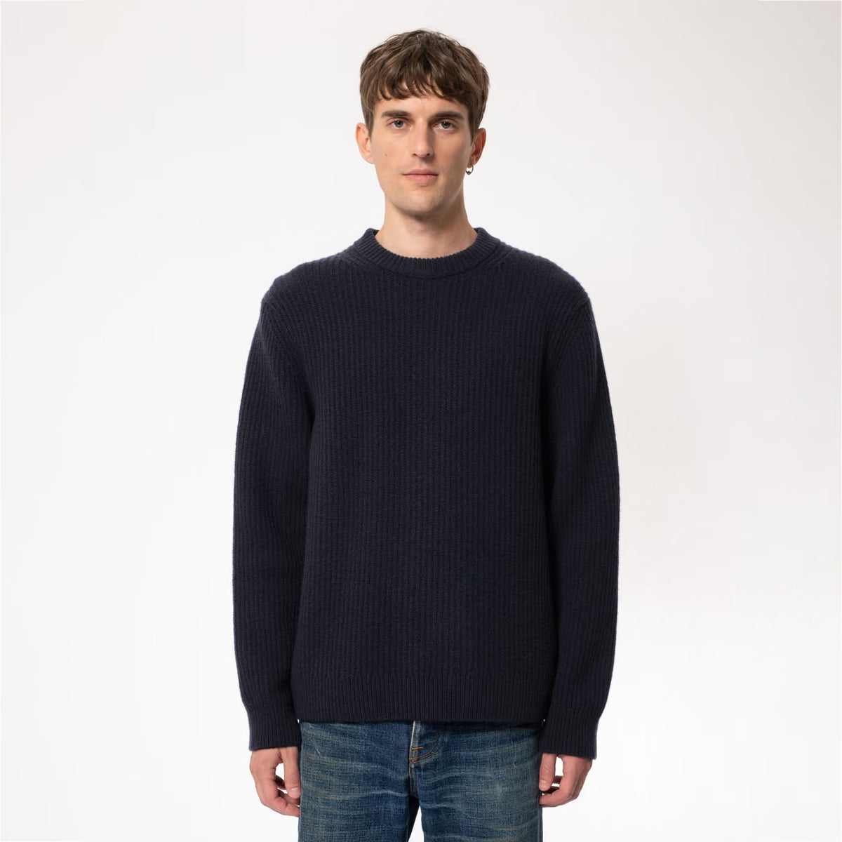 August Rib Wool Sweater - Navy