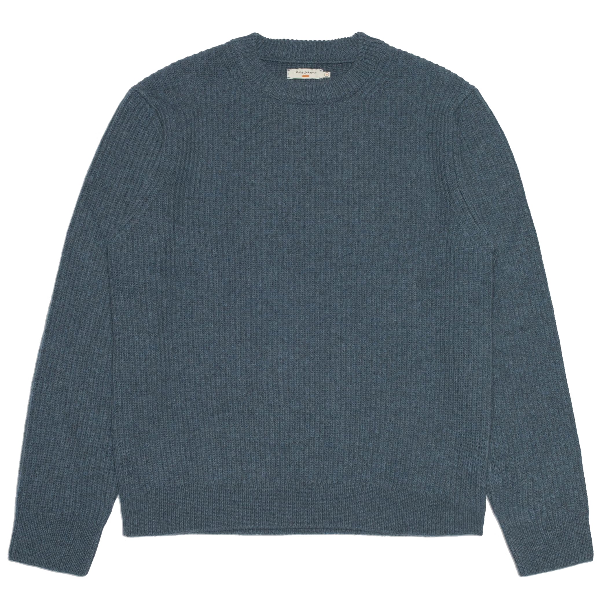 August Rib Wool Sweater - Blue Melange