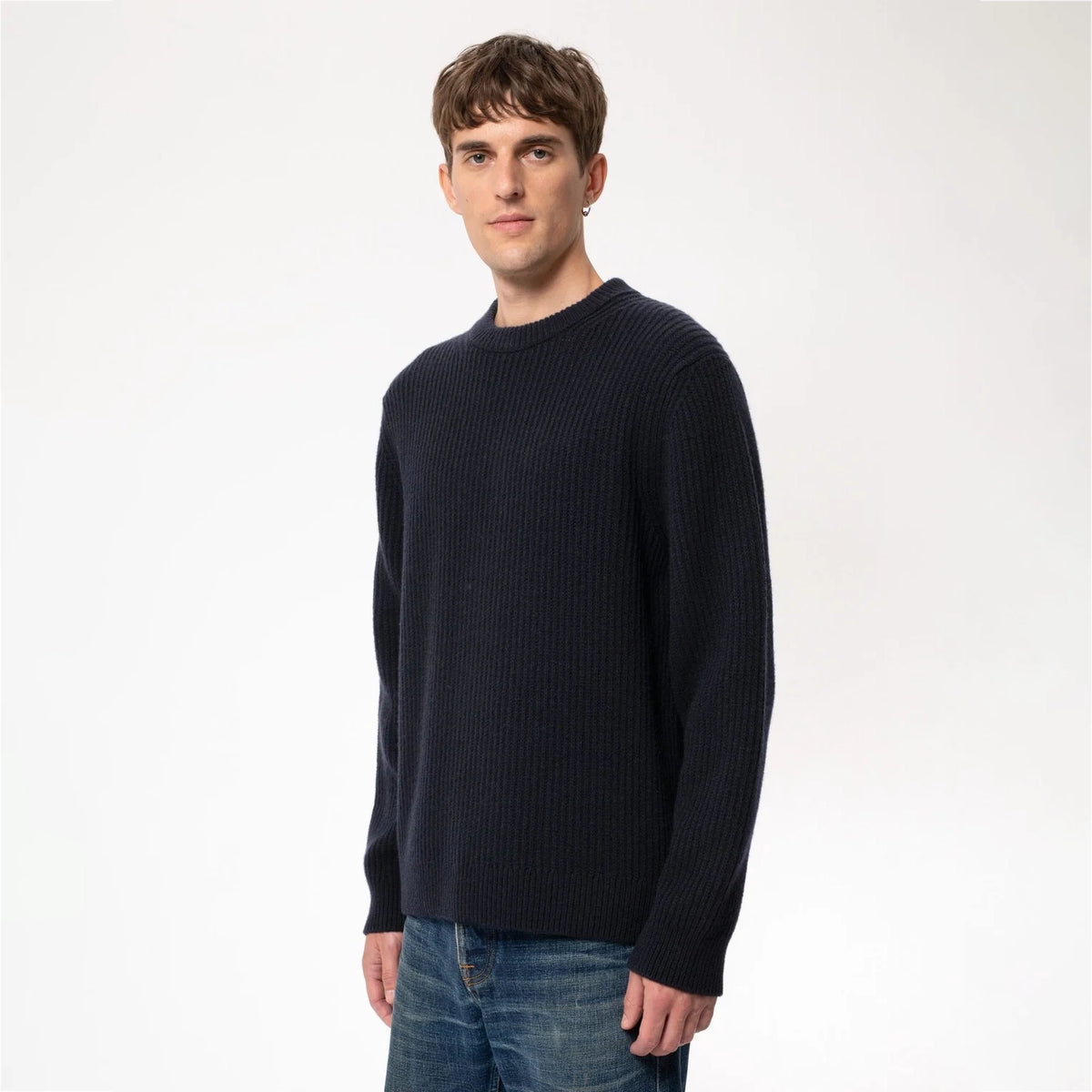 August Rib Wool Sweater - Navy