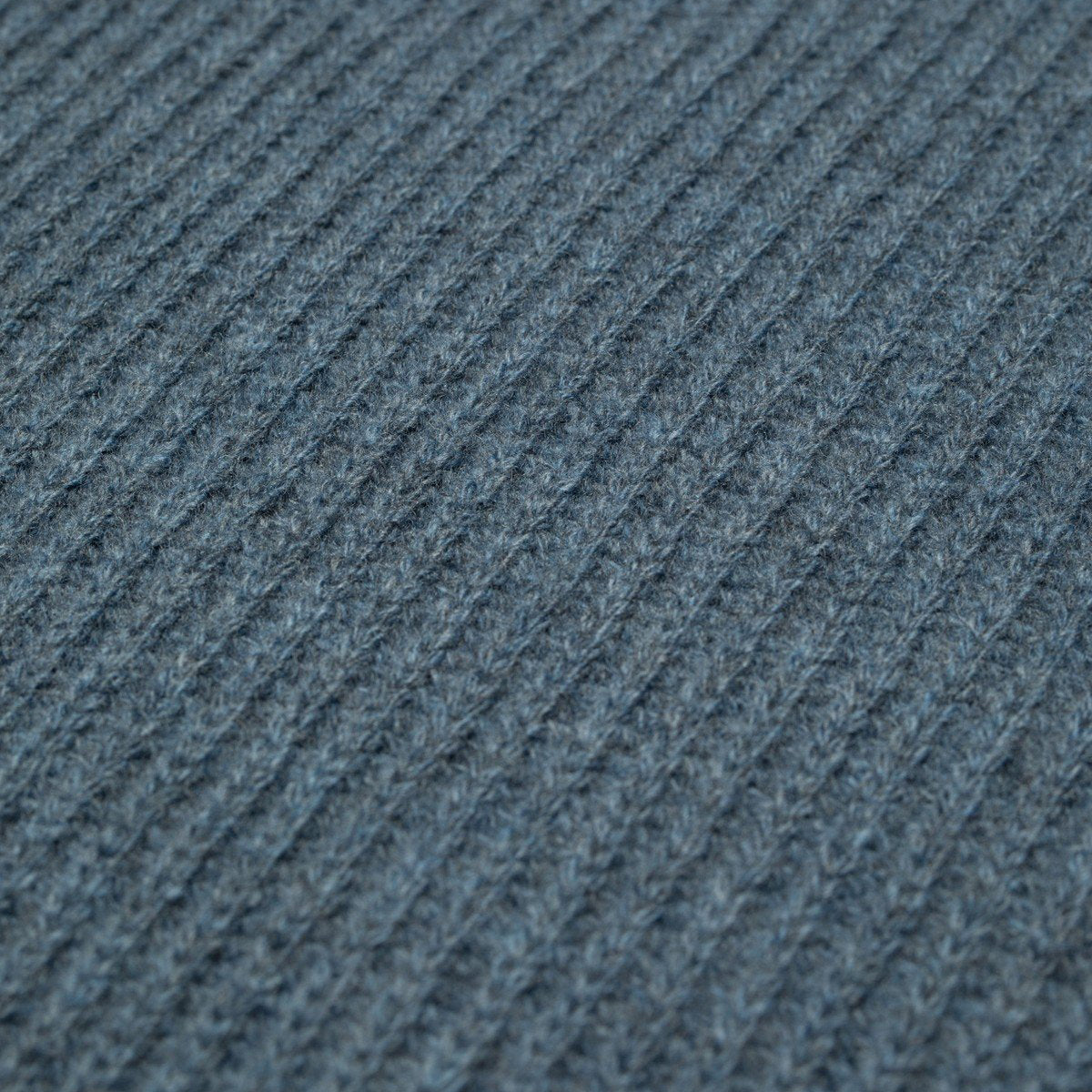 August Rib Wool Sweater - Blue Melange