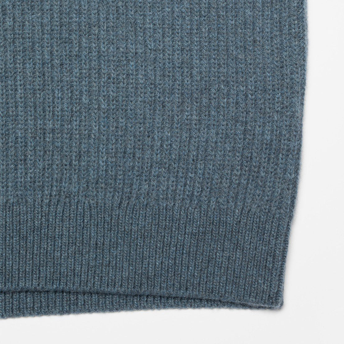 August Rib Wool Sweater - Blue Melange