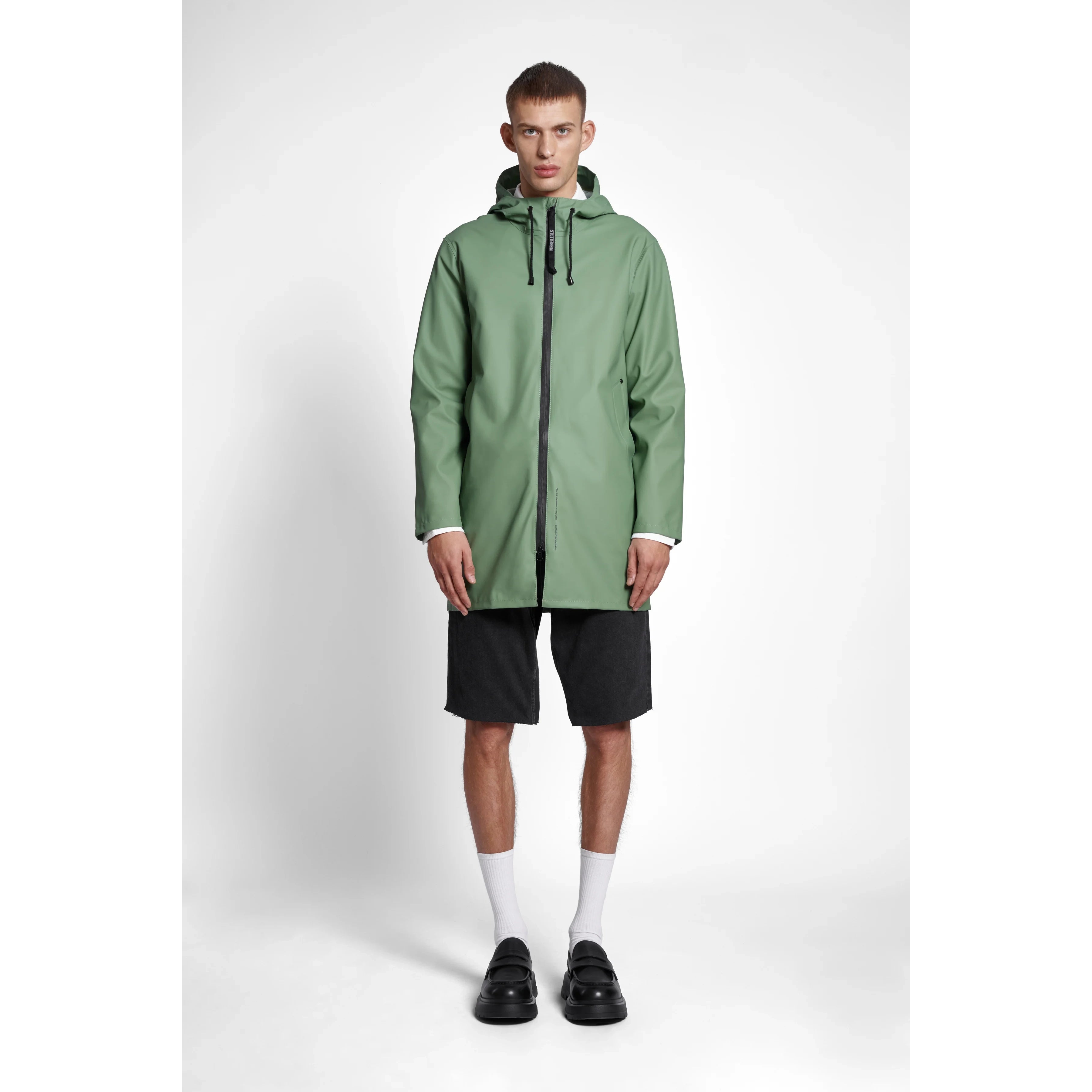 Stockholm Lightweight Zip Raincoat - Loden Green