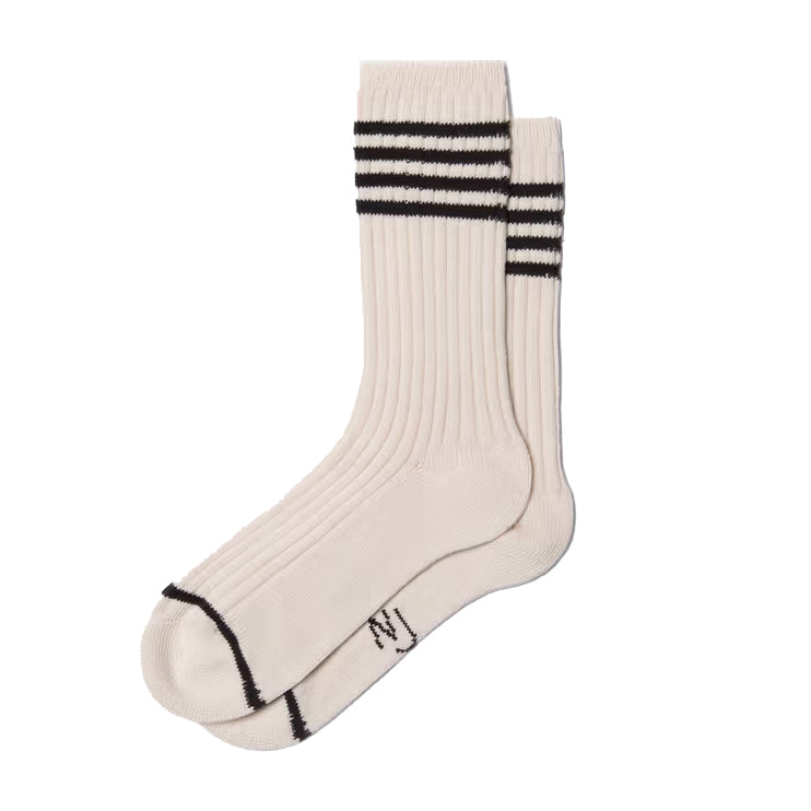 Tennis Socks Stripe - Off White/Black