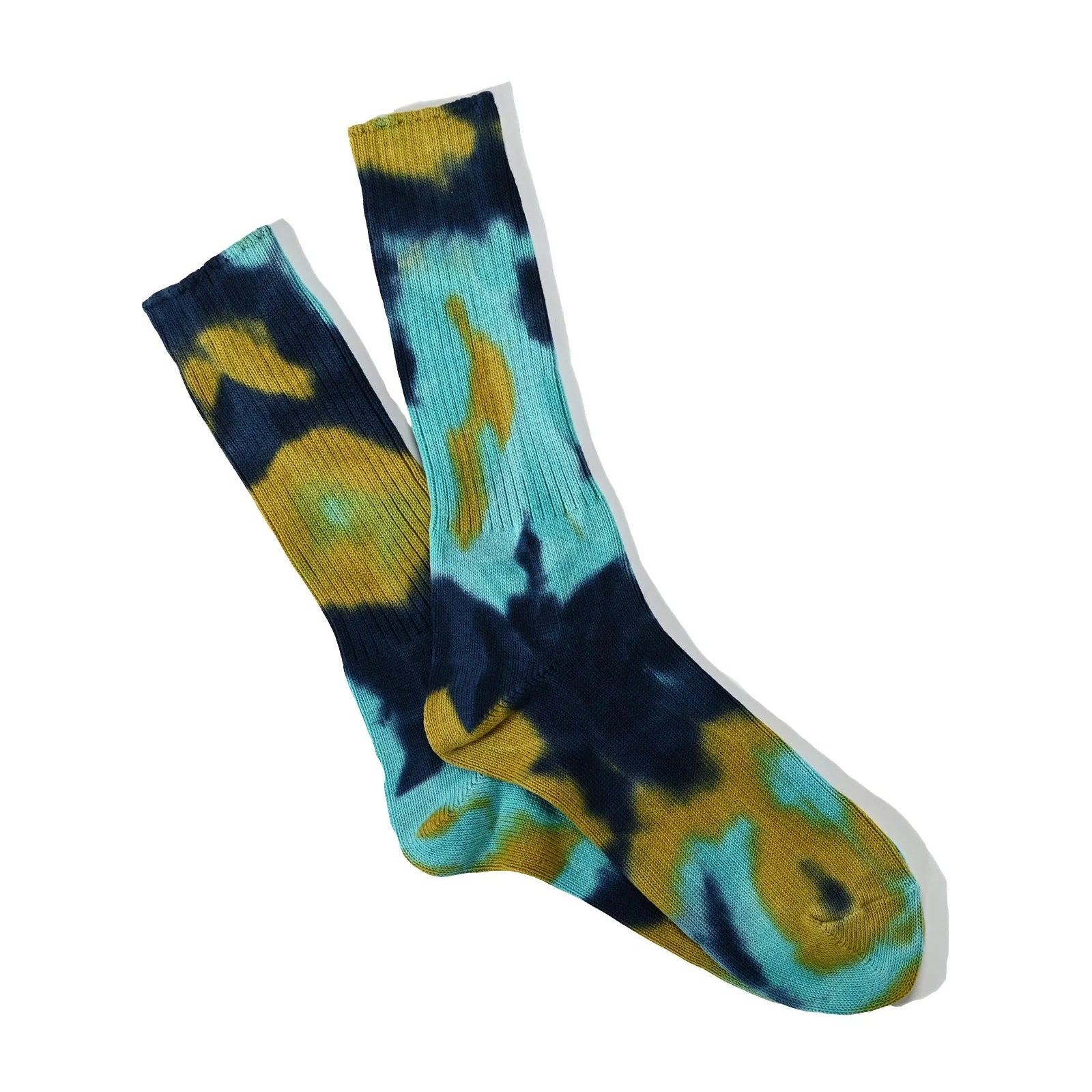 Tie Dye Crew Socks - Ink Blue