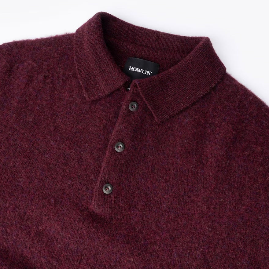 Ghost Pressure Wool Polo - Bordeaux