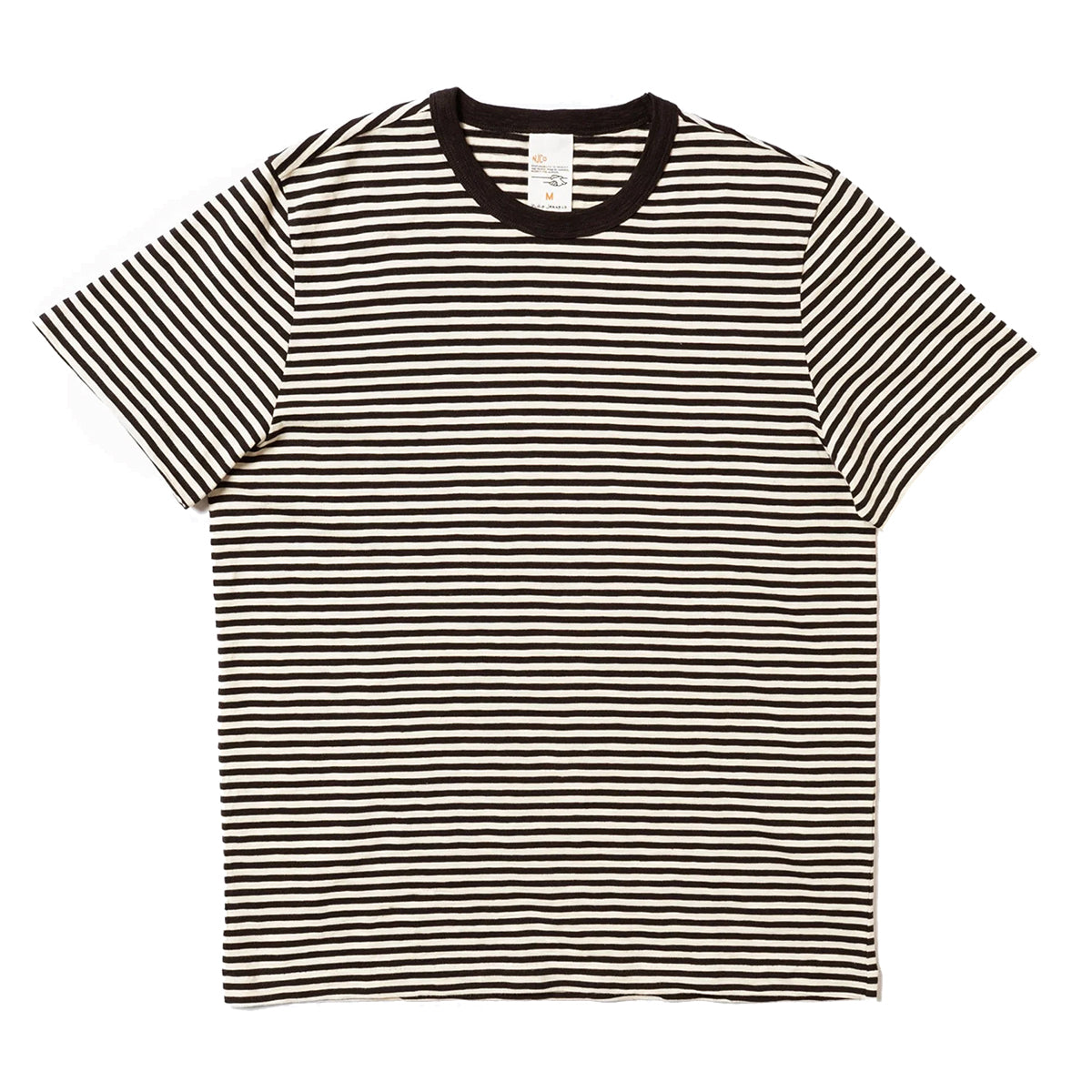 Roy Slub Stripe T-Shirt - Ecru/Black Stripe