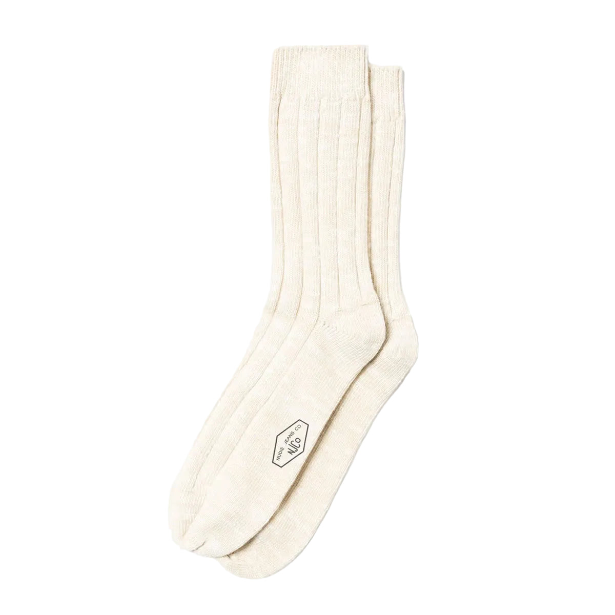 Broad Rib Socks - Ecru