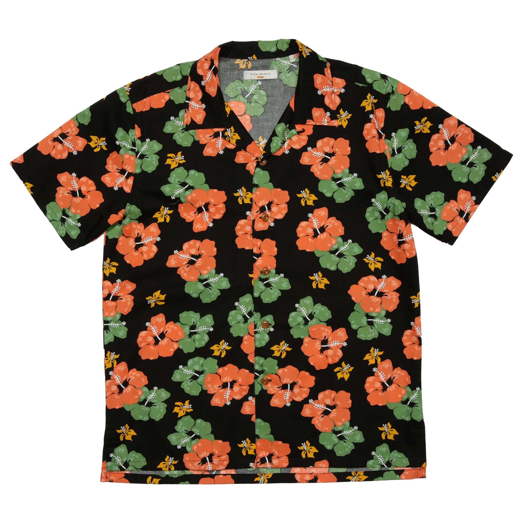 Arvid Flower Hawaii Shirt - Black