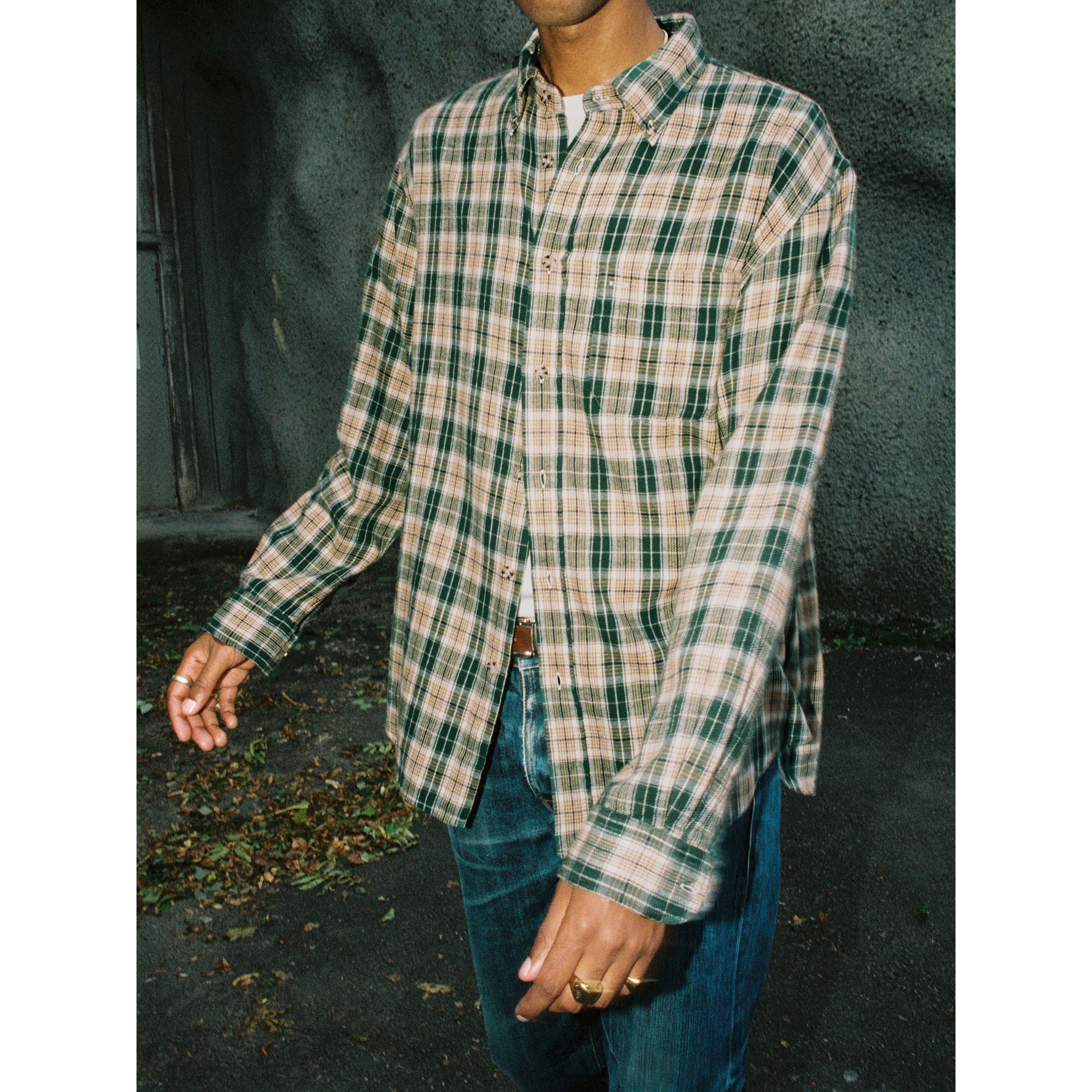 Julian Farmers Check Shirt - Racing Green