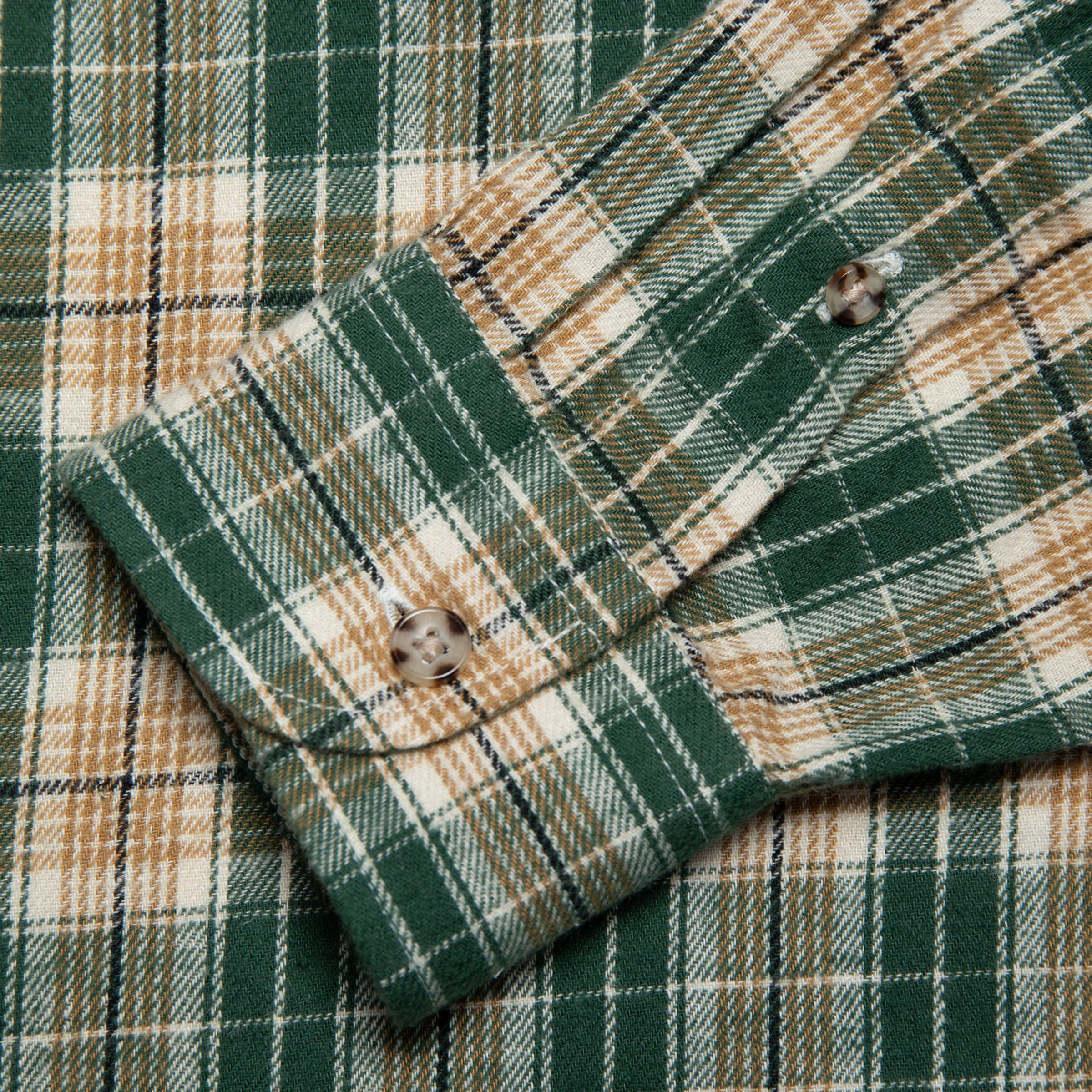 Julian Farmers Check Shirt - Racing Green