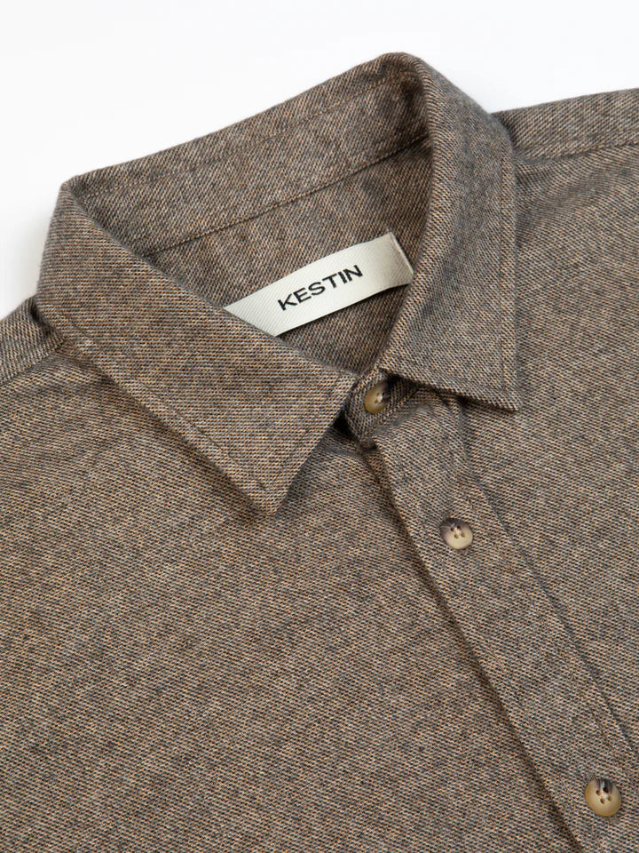 Dirleton Shirt - Peat Marl Mouline Cotton