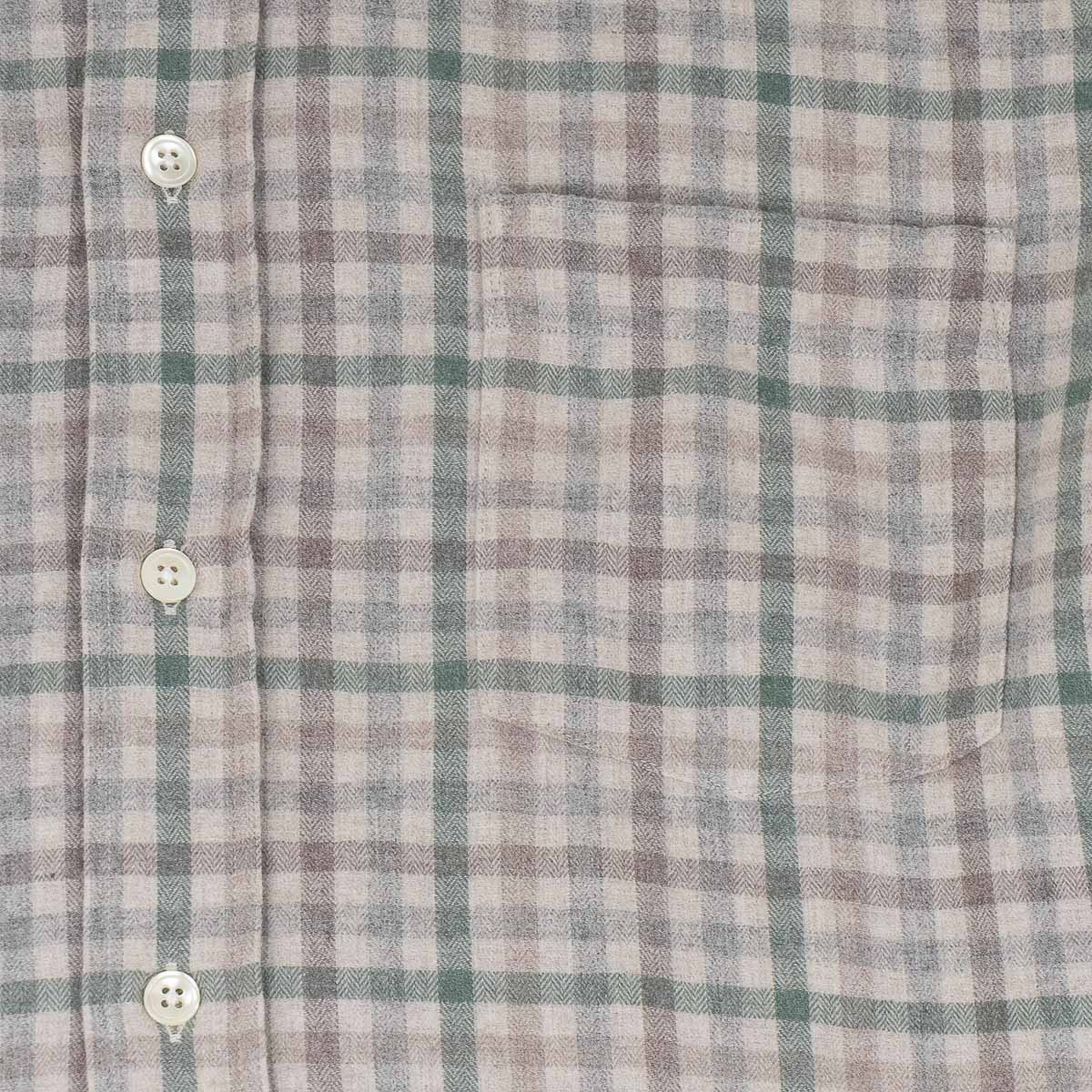 Paul Shirt 11017 - Ecru/Jade Double Face Flannel (#02)