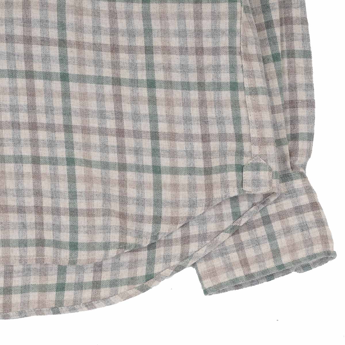 Paul Shirt 11017 - Ecru/Jade Double Face Flannel (#02)