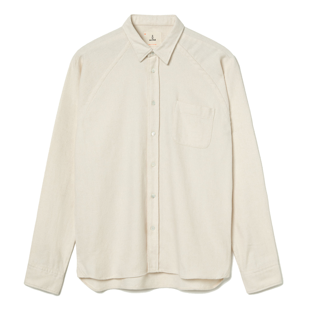 Mirra Raglan Sleeve Shirt - Ecru Herringbone