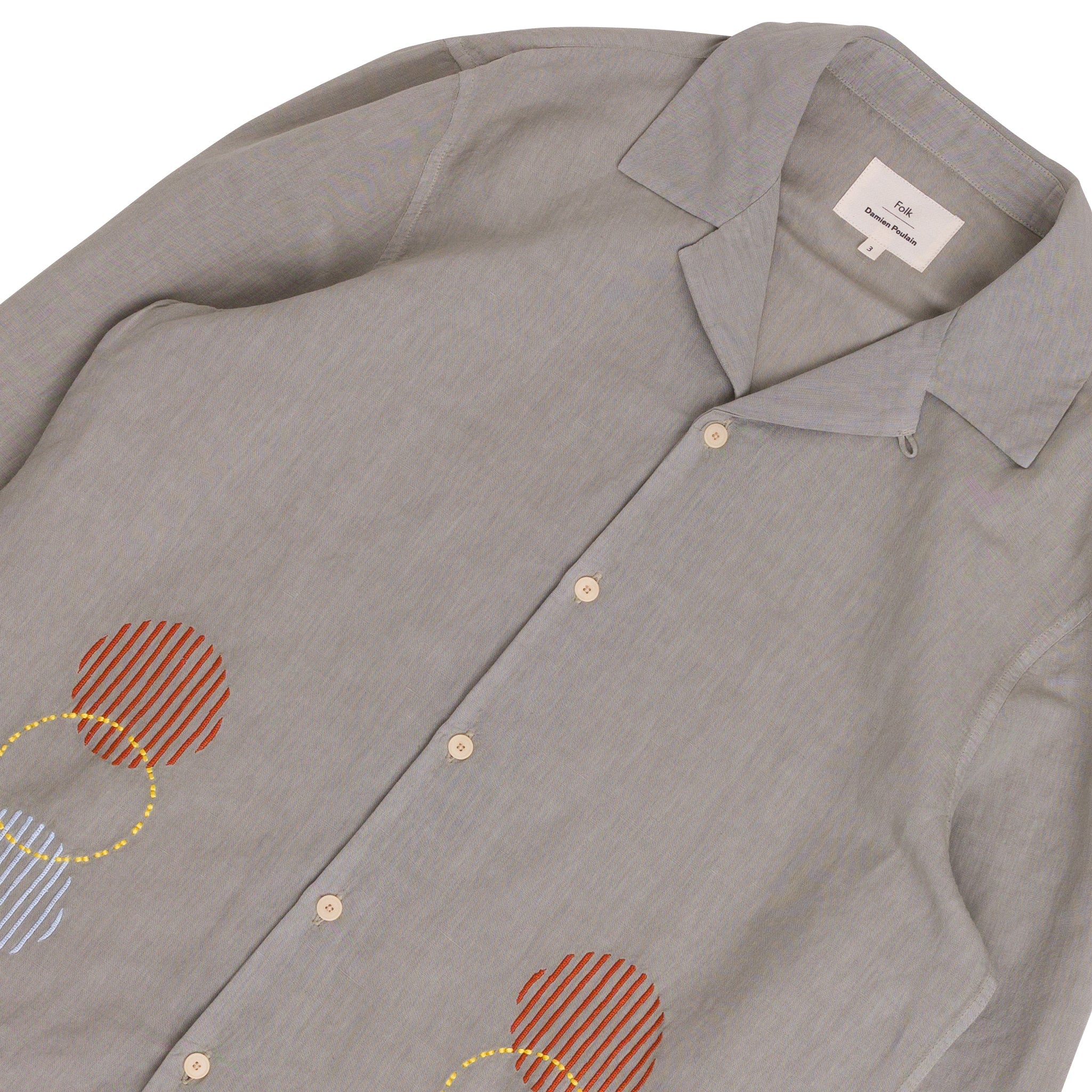 Soft Collar Shirt - Olive Sun Embroidery DP