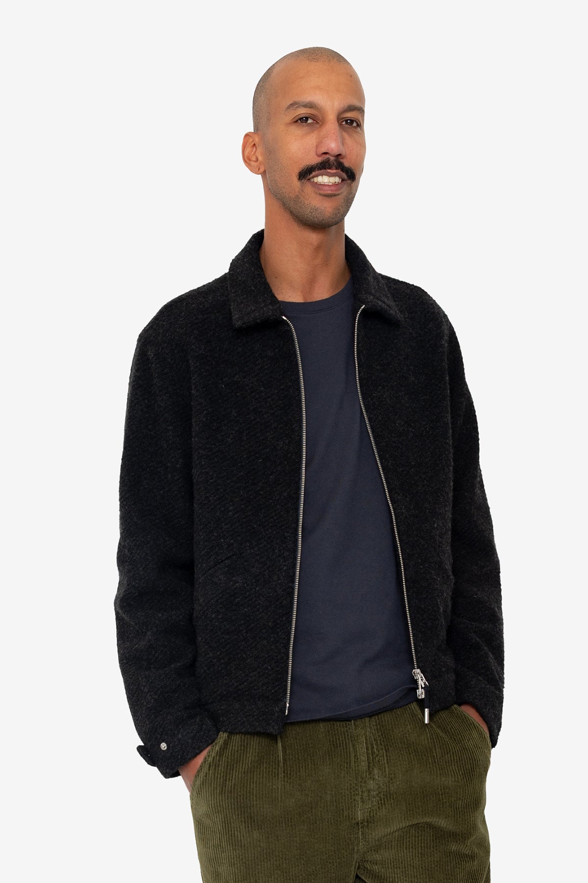 Signal Blouson - Charcoal Wool Twill