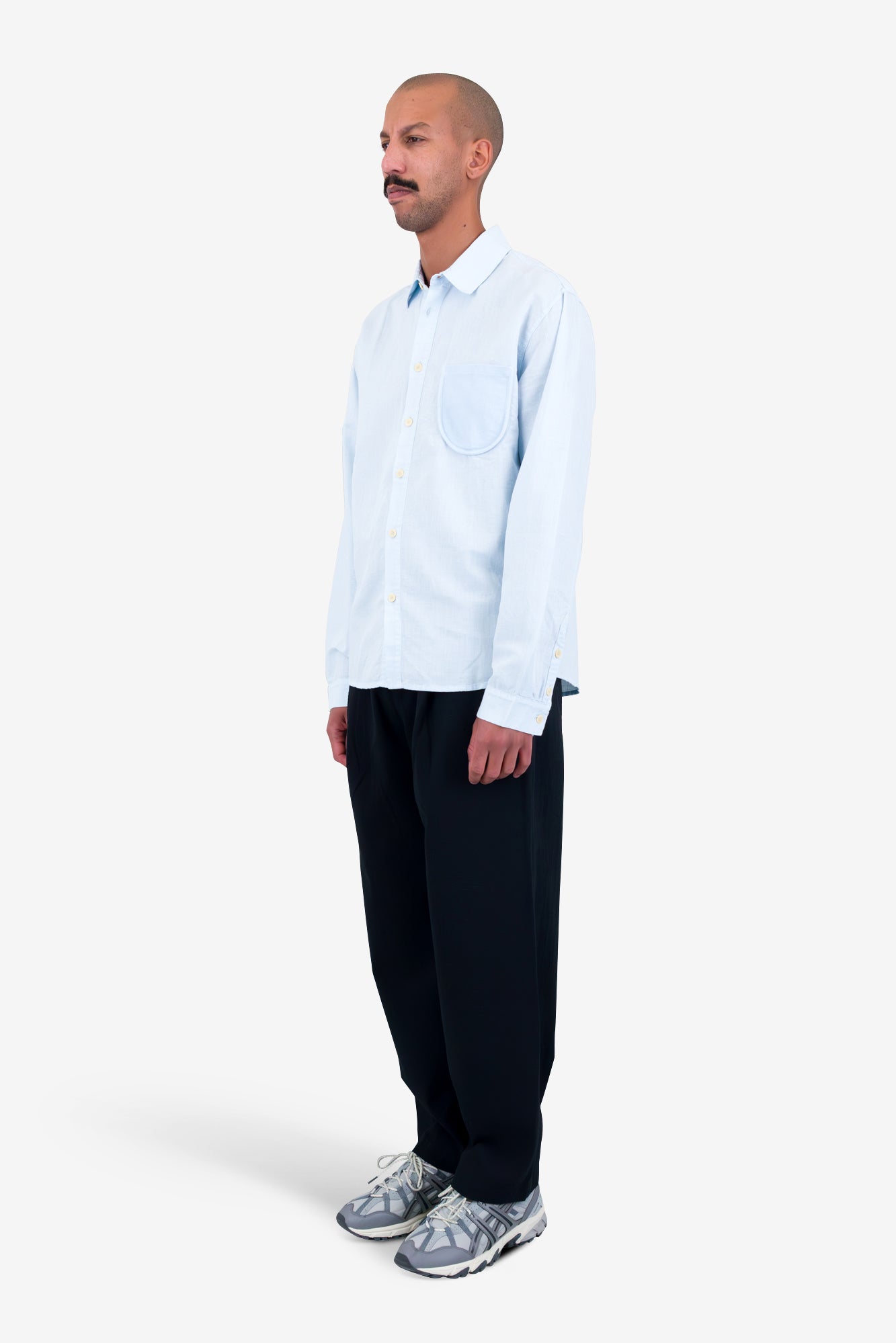 Contrast Pocket Shirt - Soft Blue