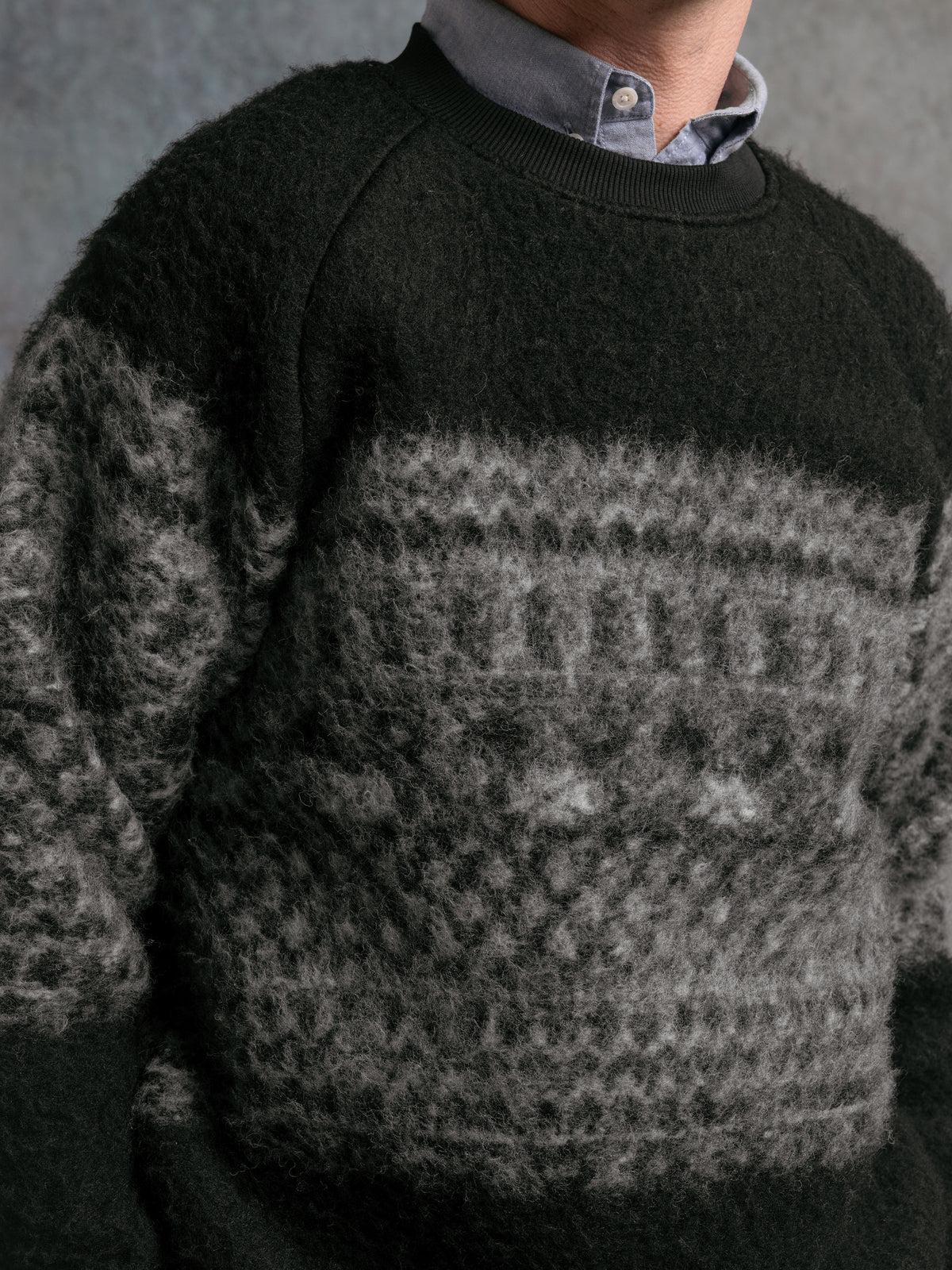 Junction Crew - Black Fairisle Band Fleece