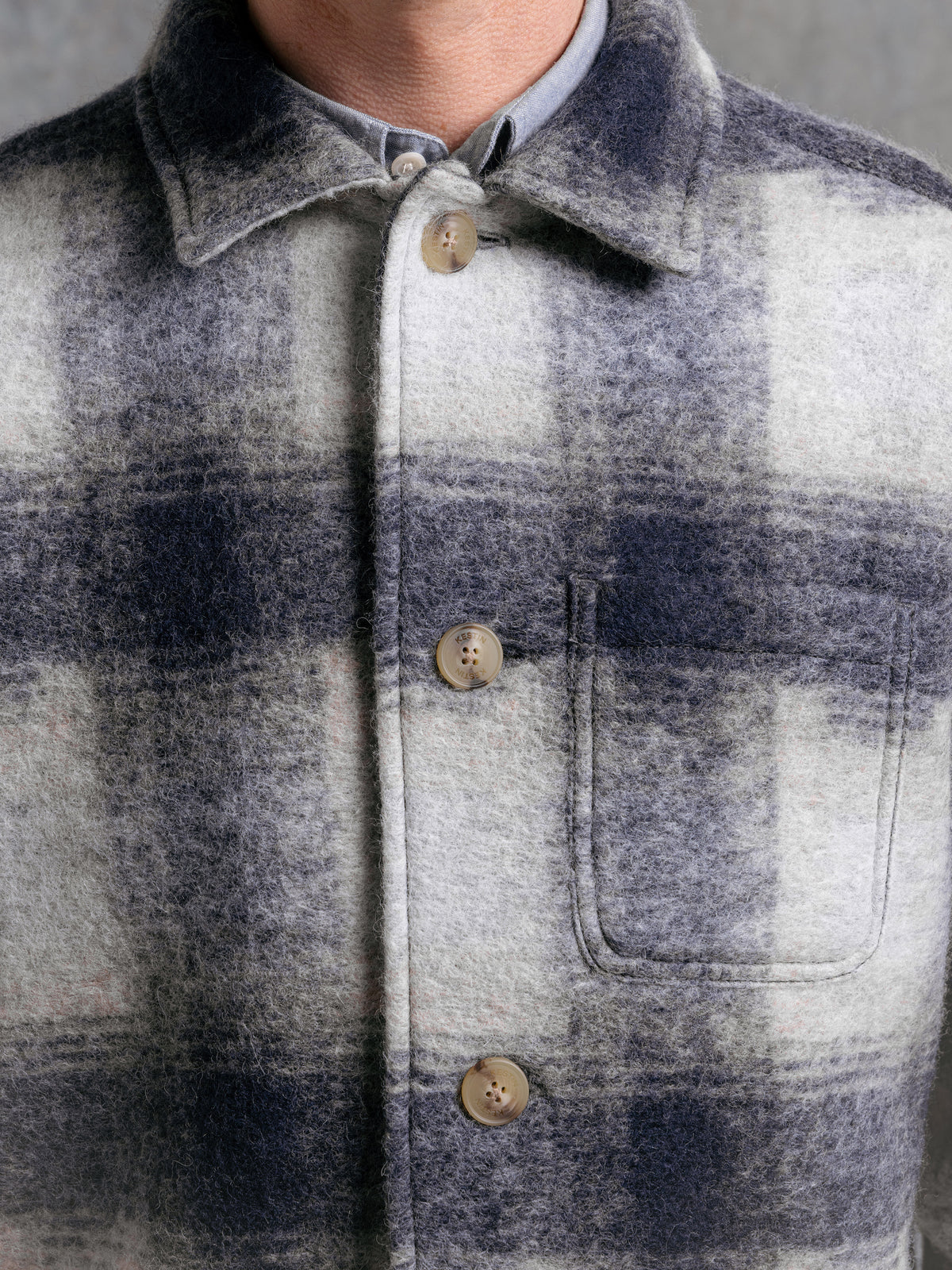 Ormiston Jacket - Navy Check Wool Blend