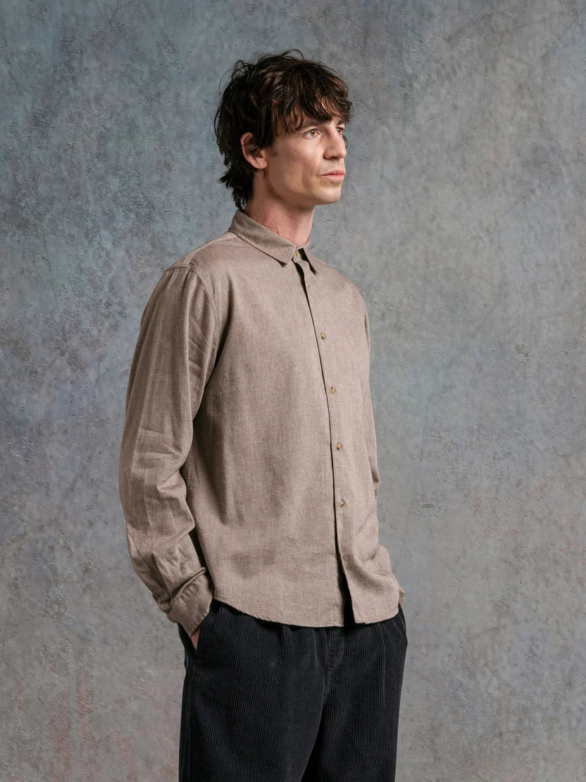 Dirleton Shirt - Brown Herringbone