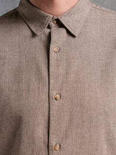Dirleton Shirt - Brown Herringbone