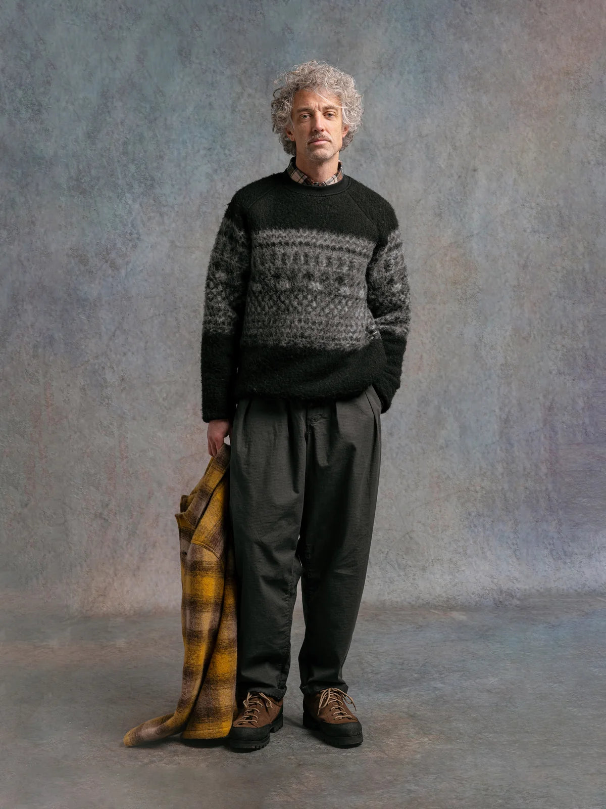 Junction Crew - Black Fairisle Band Fleece