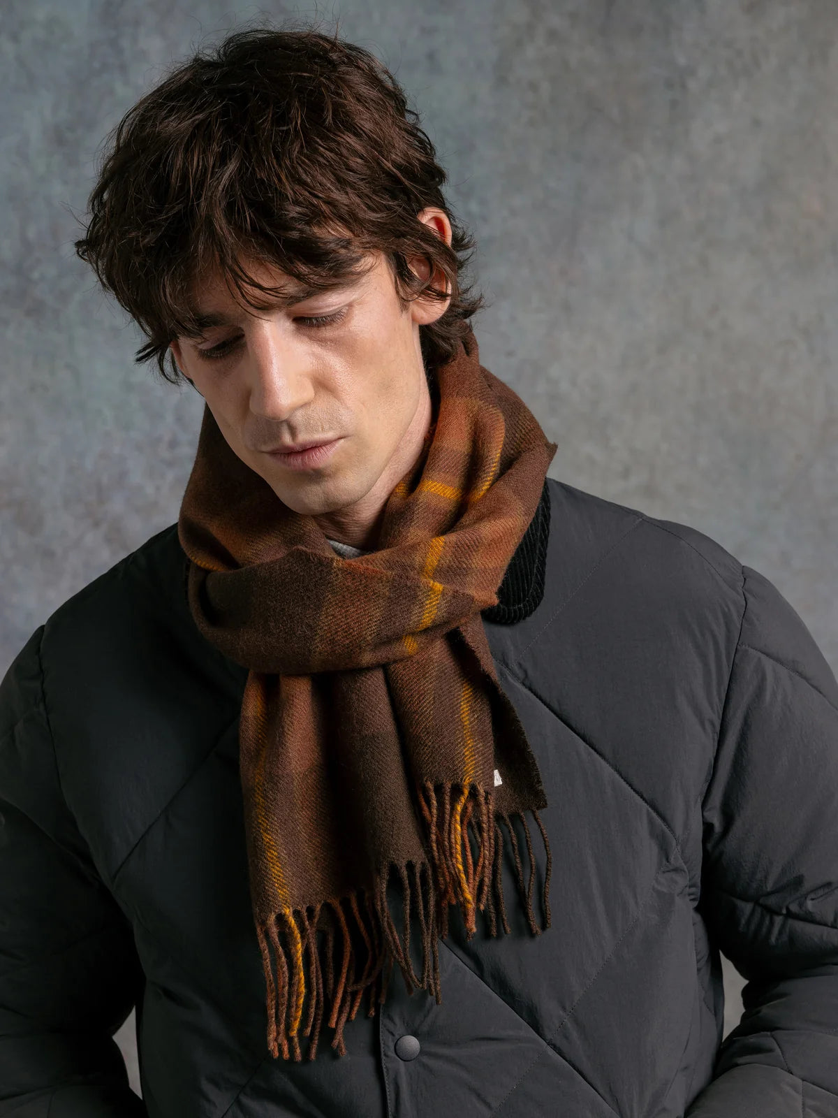 Gala Scarf - Peat Lambswool