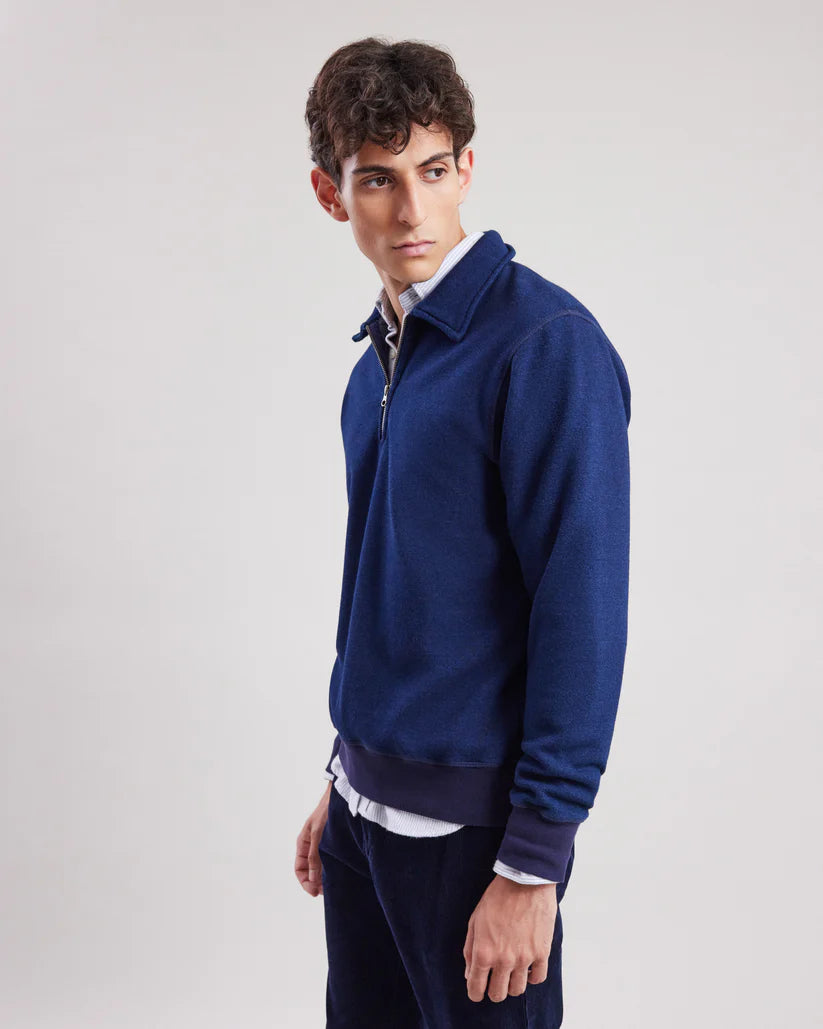 Polo Zipper Sweatshirt - Indigo