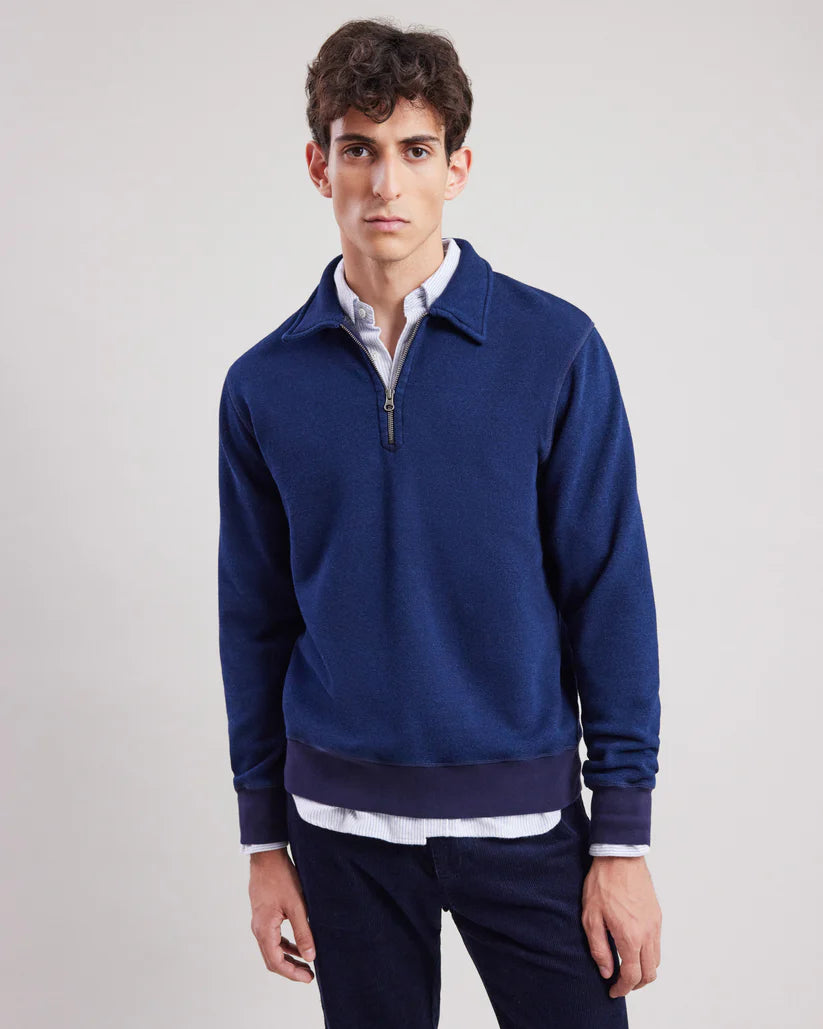 Polo Zipper Sweatshirt - Indigo