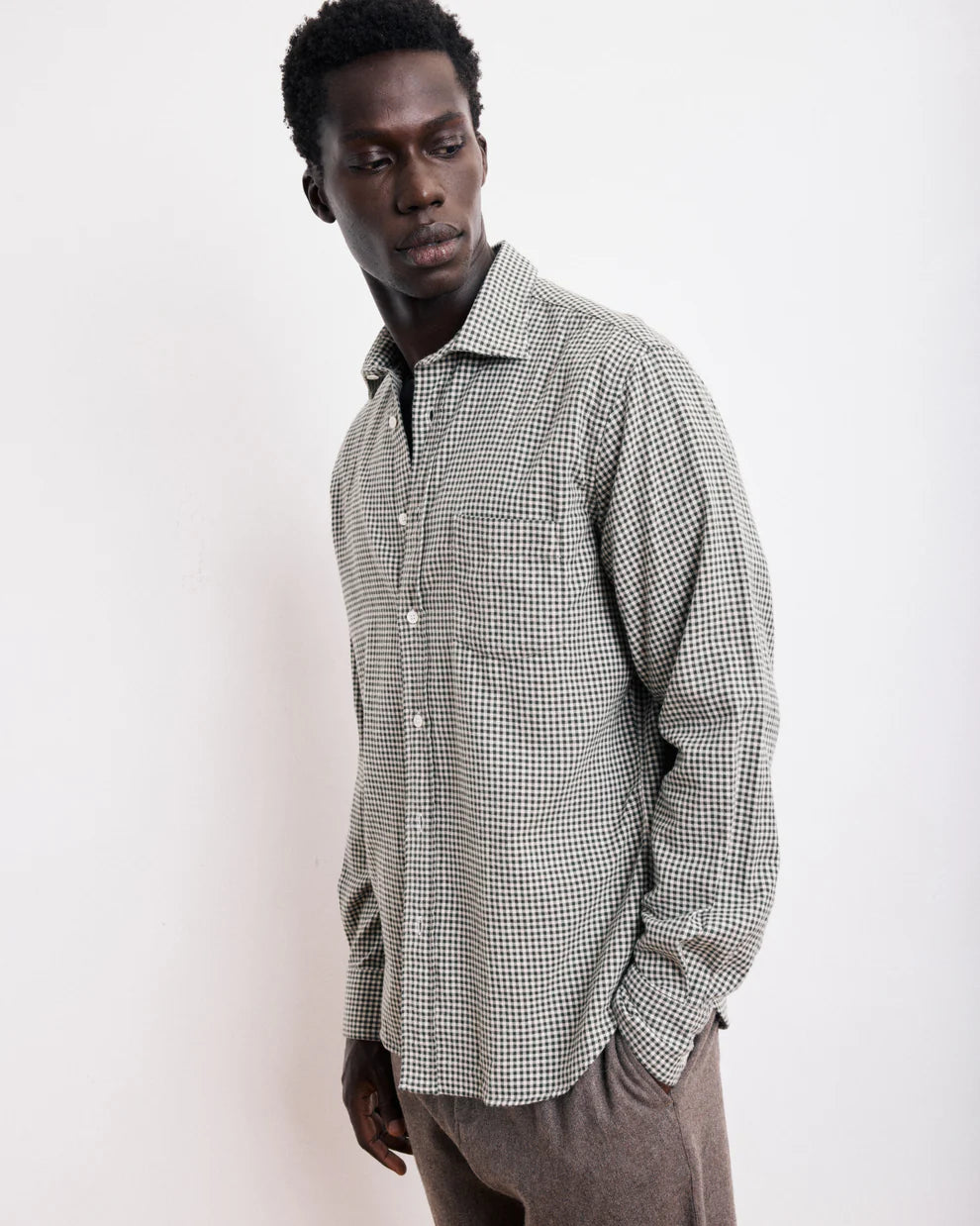 Paul Shirt 11017 - Green & Ivory #03