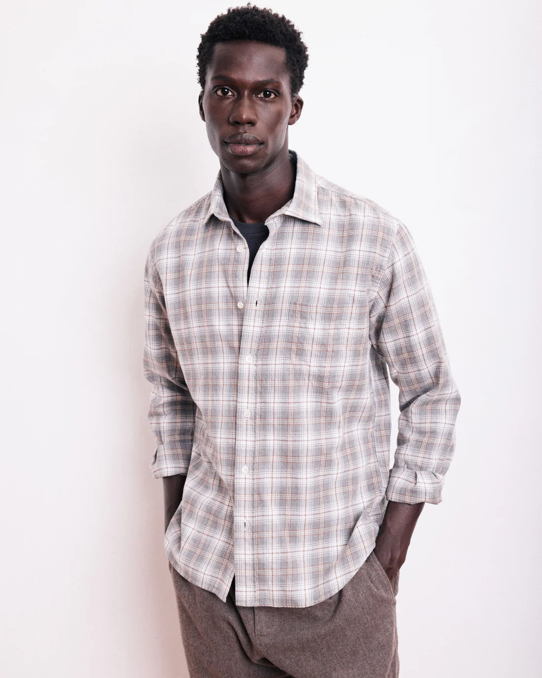 Paul Shirt 11022 - Grey & Natural #01