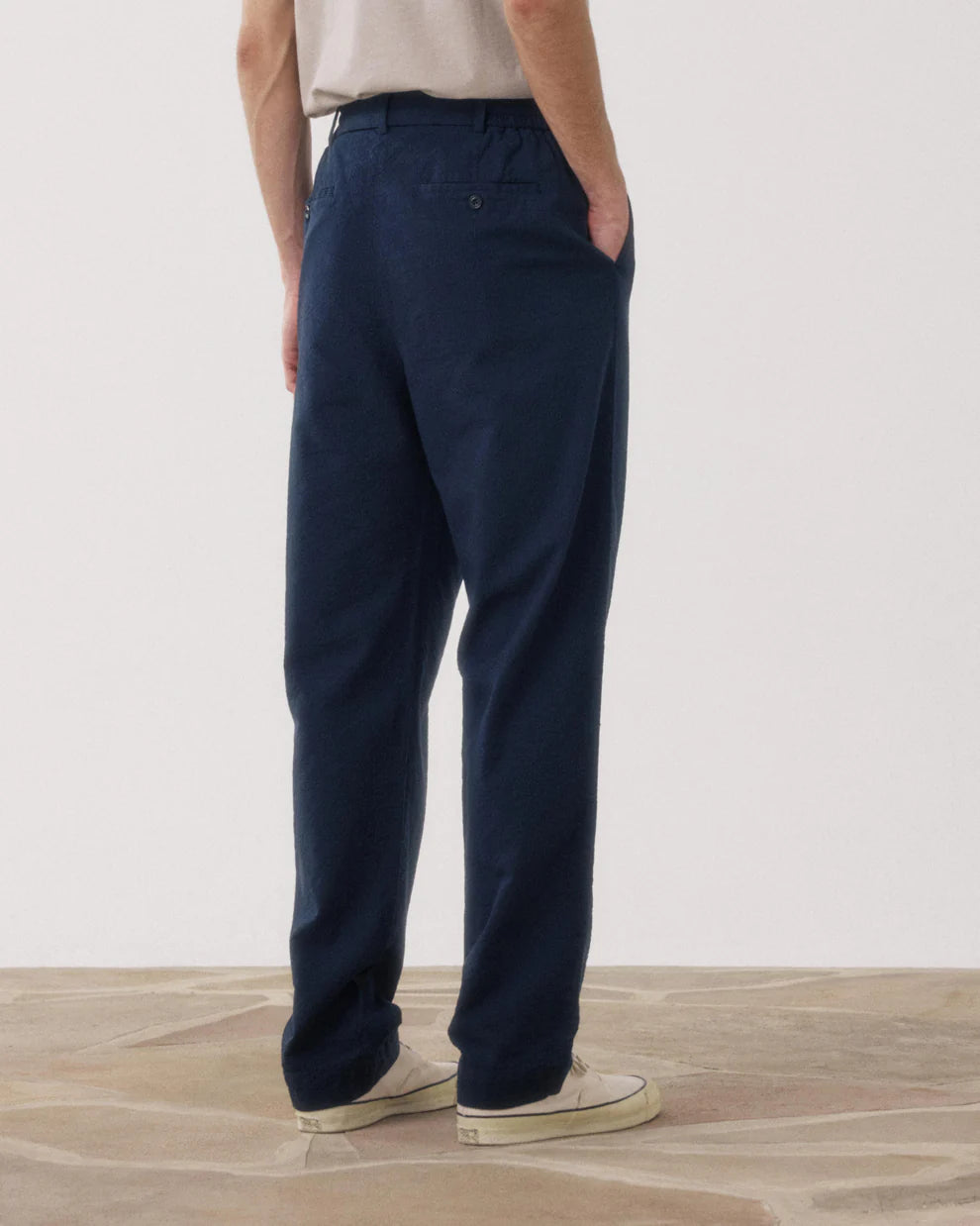 Task Trouser - Navy Seersucker 'Canete'