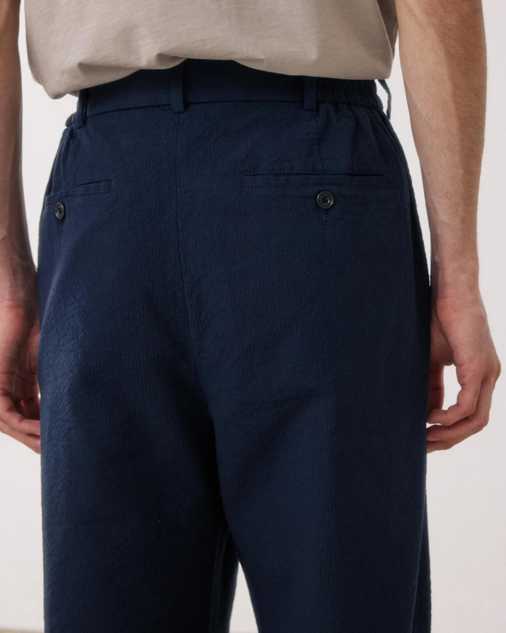 Task Trouser - Navy Seersucker 'Canete'