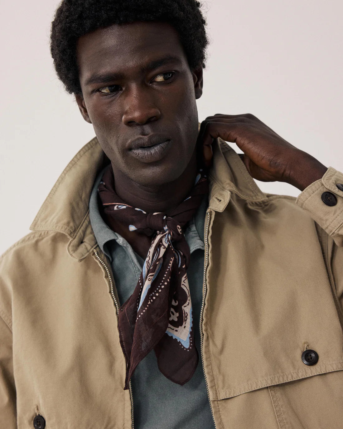 Paisley Neck Scarf - Wood