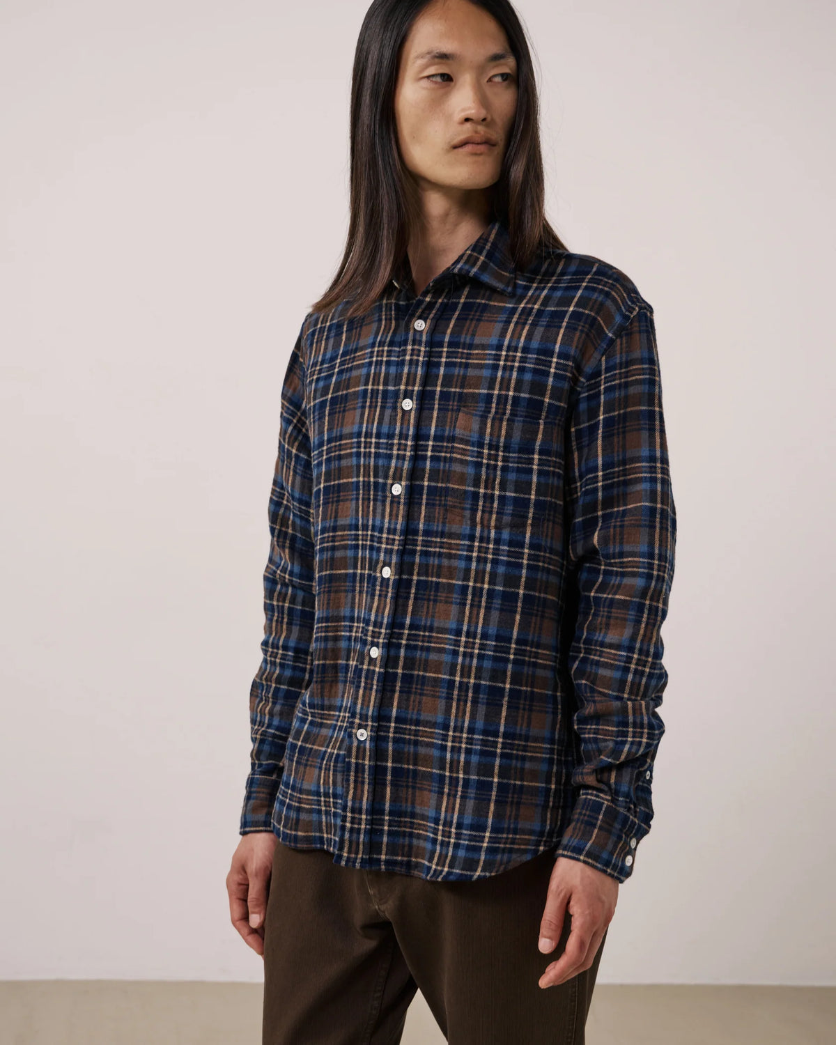 Paul Shirt 1029 - Double Face Brown & Blue (#01)