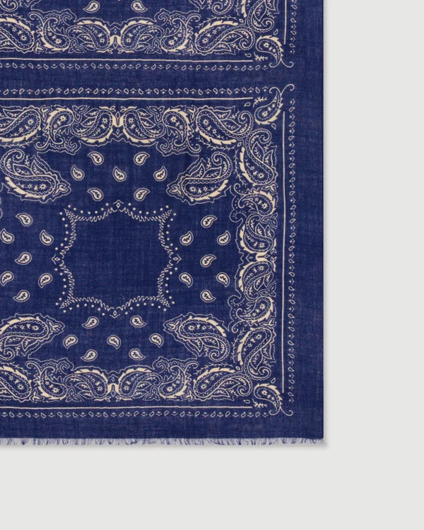 Bandana Scarf 3414 - Navy Paisley Print